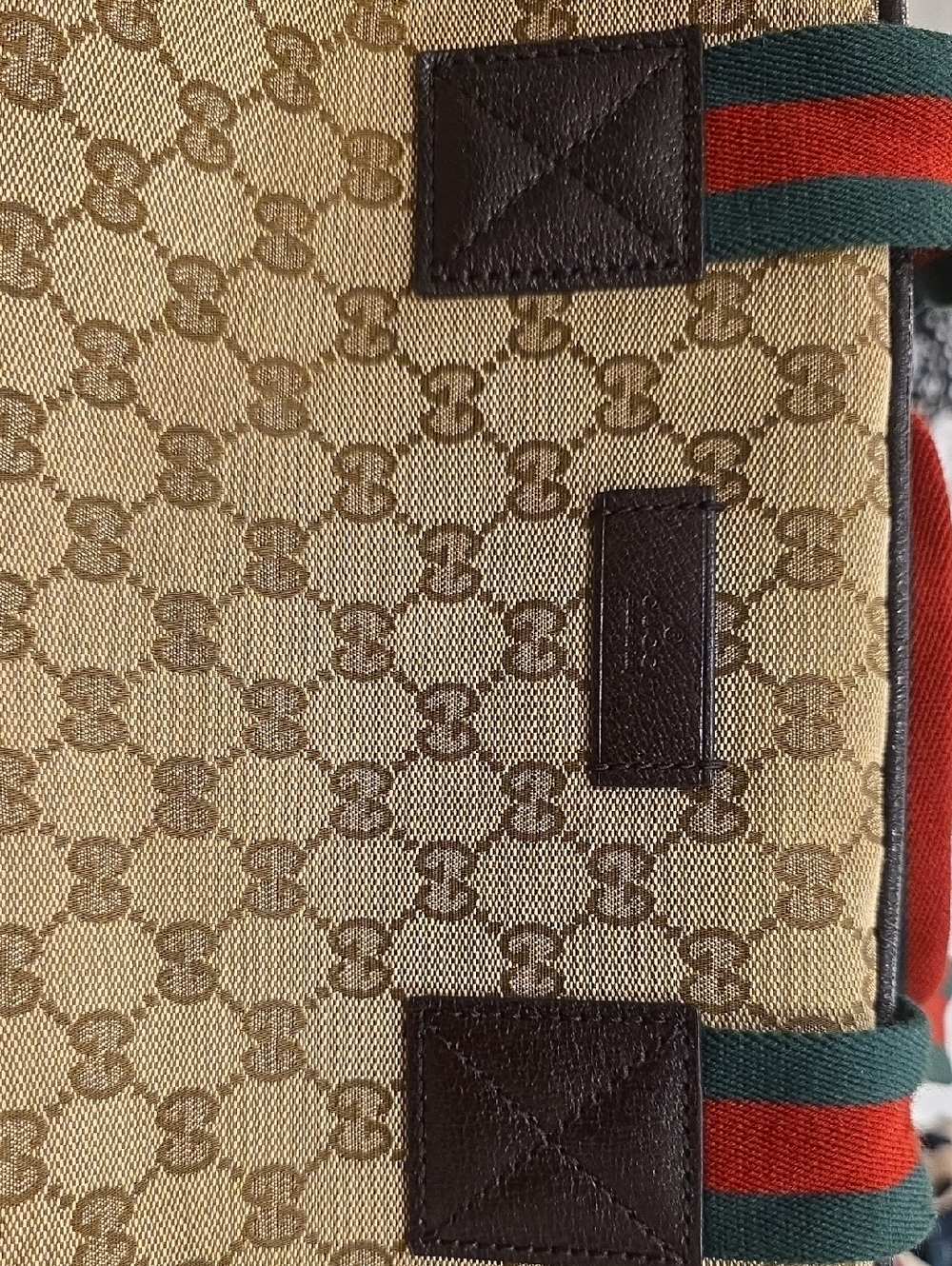 GUCCI GG Monogram Web Large Collapsible Carry On Duffle Beige Brown - Picture 9 of 12